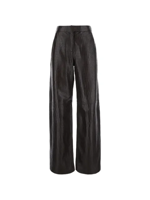 Federica Tosi croc-effect leather trousers Brown 3081030169