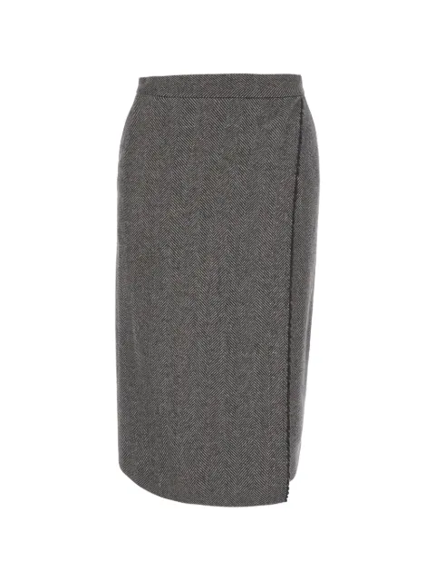 Antonelli Svevia herringbone-pattern wrap midi skirt Grey R9453R836D241