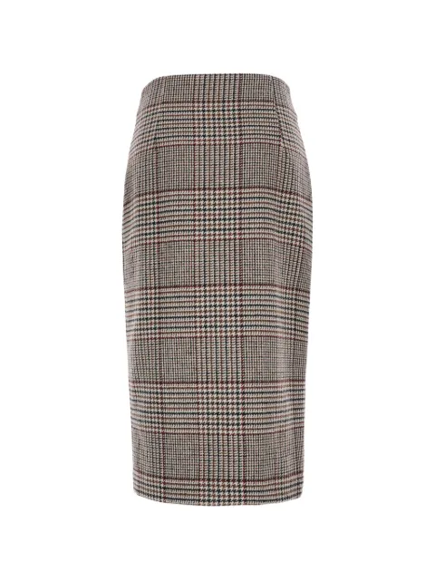 Federica Tosi check-pattern rear-slit midi skirt Grey 3070730851