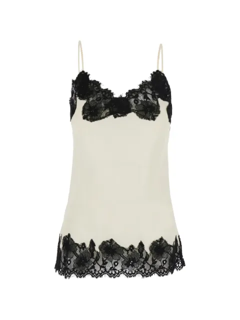Gold Hawk Marilyn lace-trim silk top Neutrals GH156