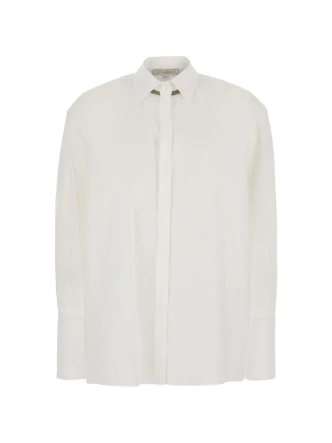 Antonelli Amaretto concealed-front button-cuff shirt White R1437109C020