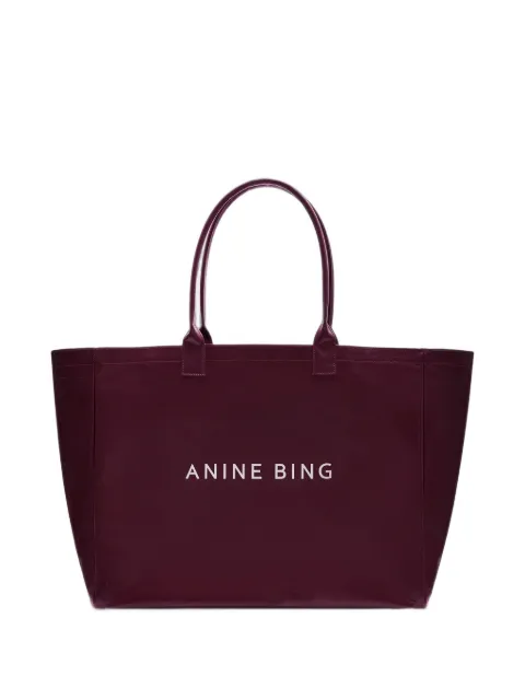 ANINE BING Leo coated canvas tote bag Red A1312642
