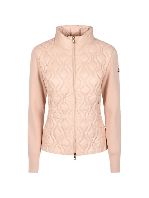 Moncler cotton padded zip-up cardigan Pink 939B00008M1367