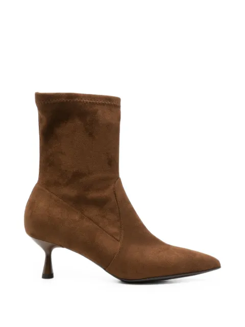 Sergio Levantesi pointed-toe suede-finish ankle boots Brown CELINE67