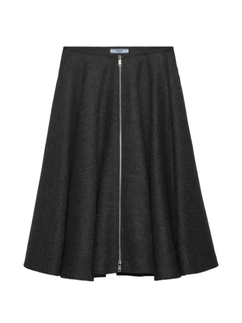 Prada double wool midi-skirt Grey P10B1SOOO11H4