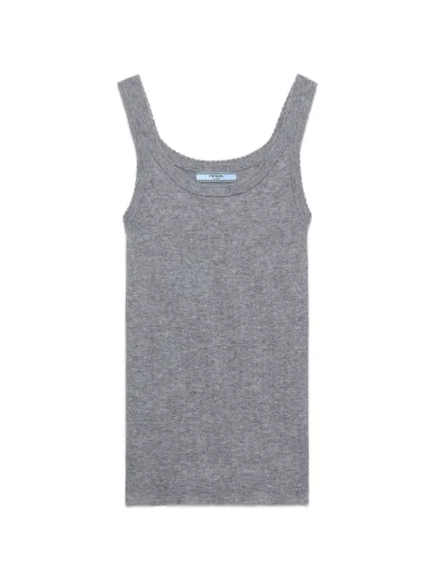 Prada ribbed knit cashmere tank top Grey P29C30SOOO6152