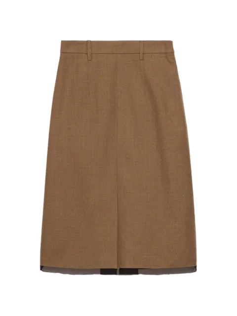 Prada wool midi-skirt Brown P10A9SOOO1PSW