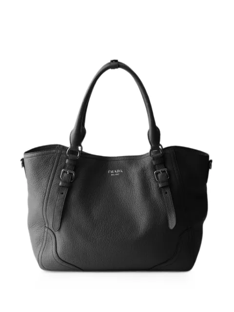 Prada Large leather tote bag Black 1BG602VOOO2HIK