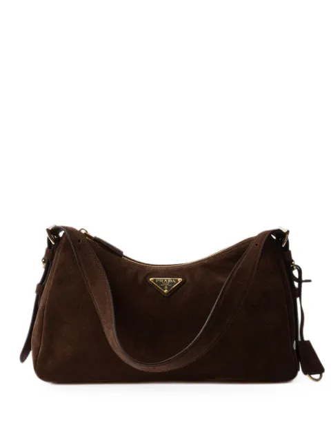 Prada Aimée medium suede shoulder bag Brown 1BC229VLVM2C4S