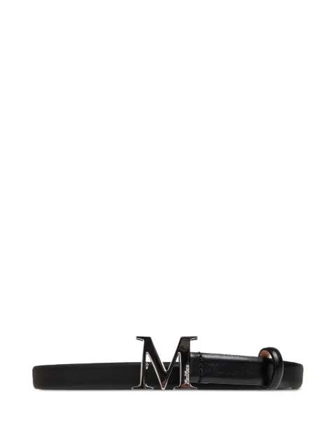 Max Mara logo-plaque leather belt Black 202624506062