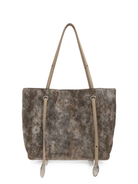 Diesel D-Rop cracked-effect tote bag Brown X10679P9126