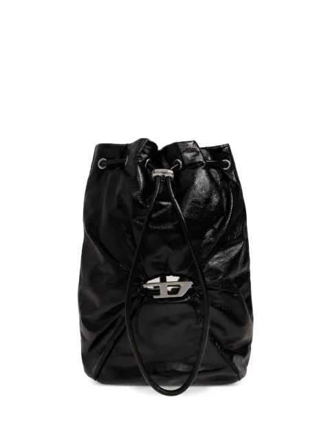 Diesel Scrunch-D logo-plaque backpack bag Black X10678P1003