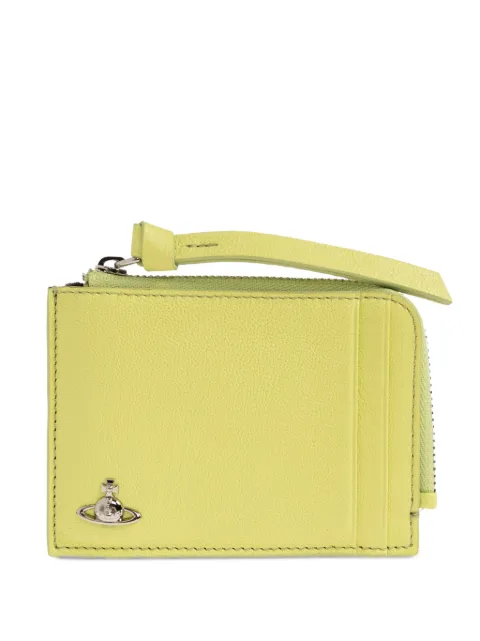 Vivienne Westwood Orb-plaque grained leather card holder Green 54020016UL00BX