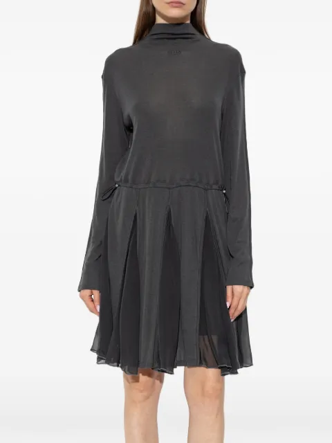 Diesel turtleneck mini dress in jersey and chiffon Grey A222390EGDS