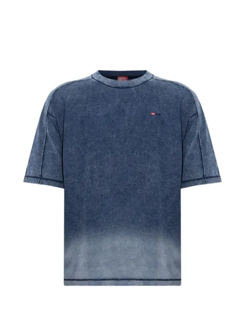 Diesel ombré-effect logo-embroidered T-shirt Blue A227310PLDR