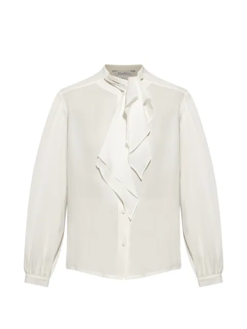 Max Mara silk tie-neck shirt White 2621116042600
