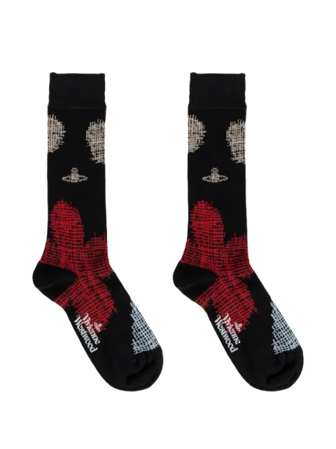 Vivienne Westwood Orb-logo intarsia-knit socks Black 81040001K007L