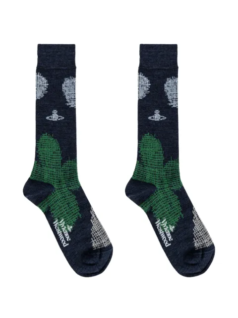 Vivienne Westwood Orb-motif intarsia-knit socks Blue 81040001K007L