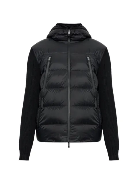 Moncler wool padded zip-up cardigan Black L20919B00007M1131