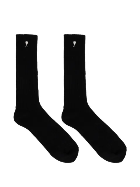 AMI Paris Ami de Coeur ribbed socks (set of three) Black USC627AK0024