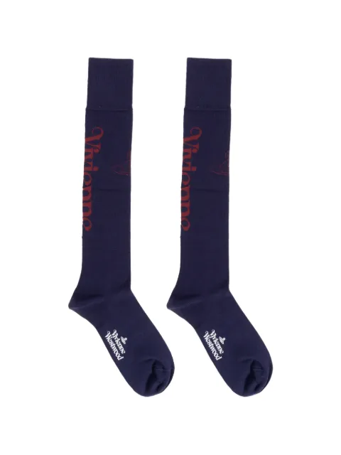 Vivienne Westwood Orb logo-embelishment socks Blue 81040002K007Q