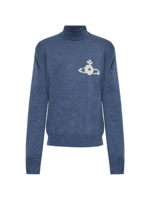Vivienne Westwood orb-intarsia roll-neck sweater Blue 2701003MY005E
