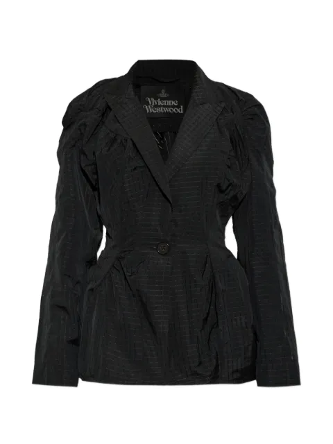 Vivienne Westwood Cloud ruched check blazer Black 14010077W01JS