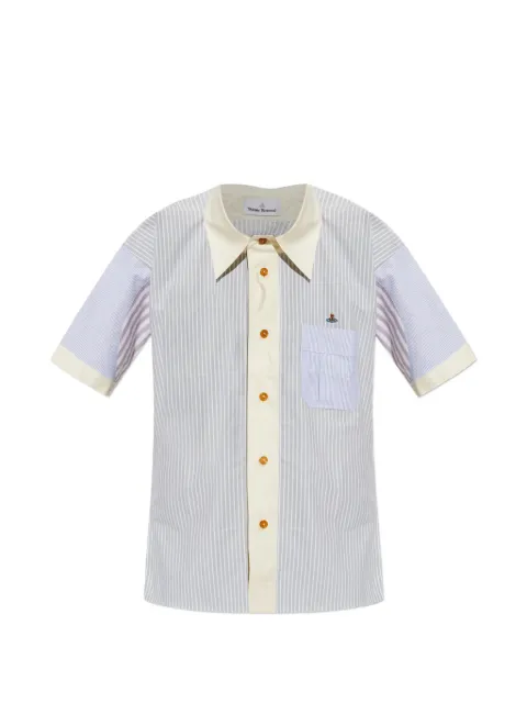 Vivienne Westwood striped short-sleeve shirt Blue 2401004MC009Z