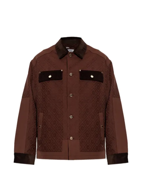 Casablanca monogram corduroy-trim shirt jacket Brown MPF26OT250010