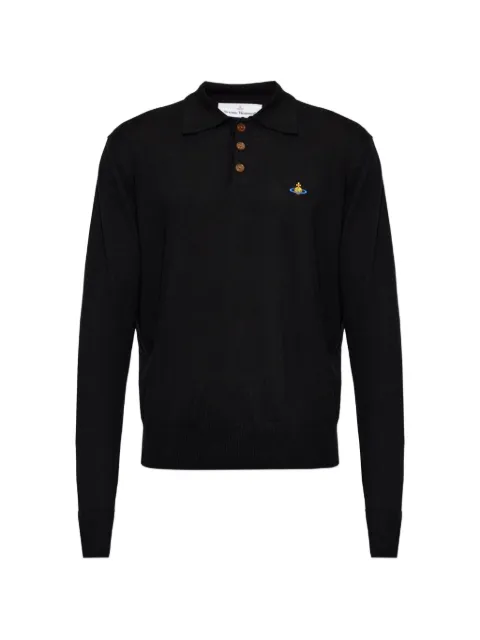 Vivienne Westwood Mark Orb-logo embroidered polo shirt Black 2701003NY005E