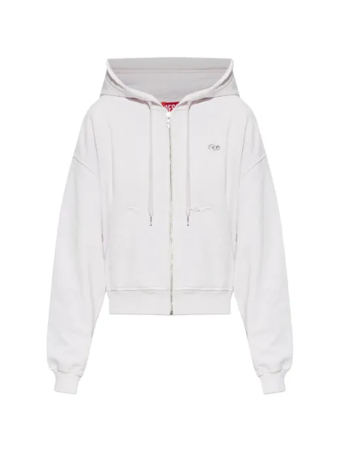 Diesel crystal-embellished zip-up hoodie White A241650PKBQ