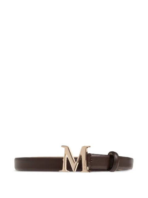 Max Mara logo-plaque leather belt Brown 2624506062