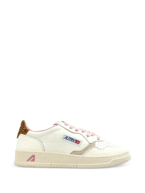 Autry Medalist low sneakers in sand and leopard leather Neutrals AULWNZ01