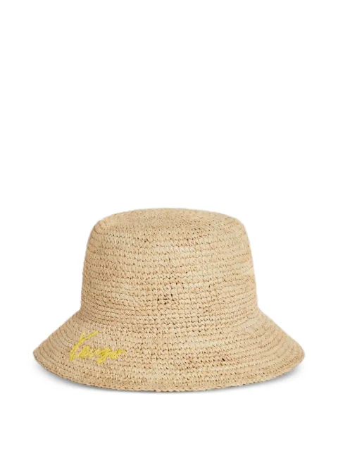 Kenzo Signature-weaved raffia bucket hat Neutrals FG68AC304F03