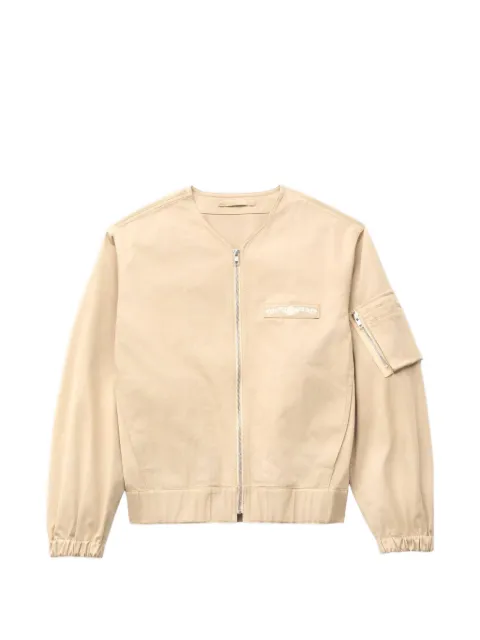 Kenzo Paris Emblem collarless bomber jacket Neutrals FG62OU1569CA