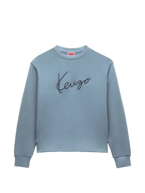 Kenzo cotton embroidered sweatshirt Blue FG65SW2704MJ