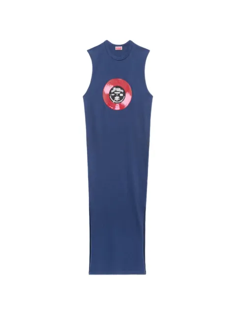 Kenzo Kenzo Sounds graphic-print sleeveless maxi dress Blue FG62RO5534SK