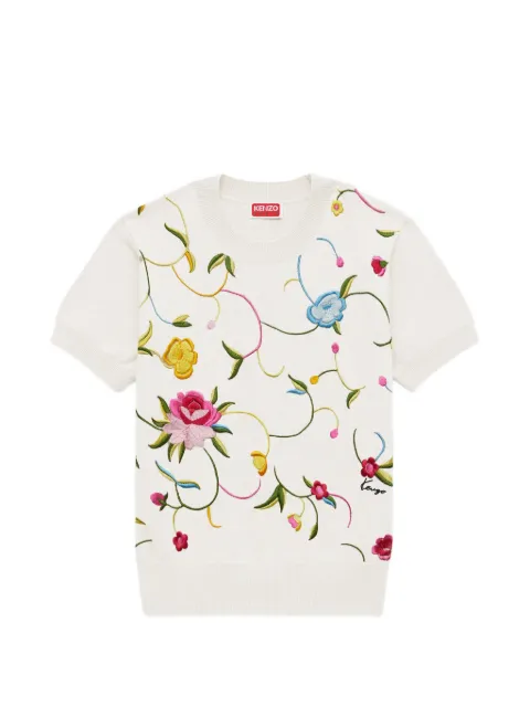 Kenzo Wildflower short-sleeve sweater Neutrals FG62TO7573FK