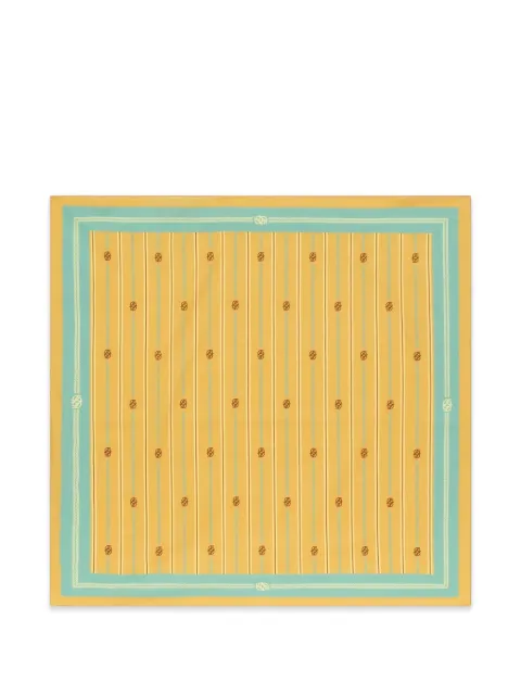 Drôle De Monsieur monogram-print cotton striped bandana Yellow SS26BA021
