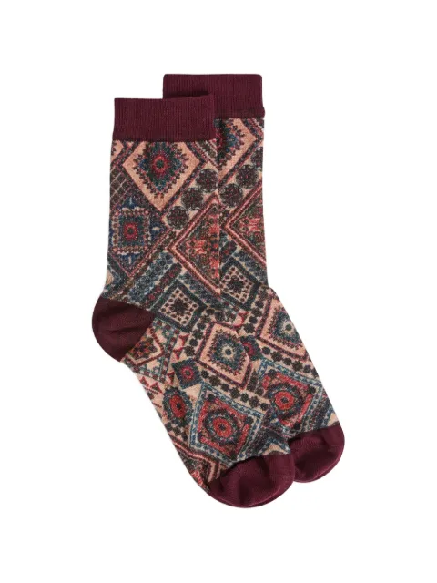 MOMONÌ Nanami printed socks Pink 265MMOSO002265MO49