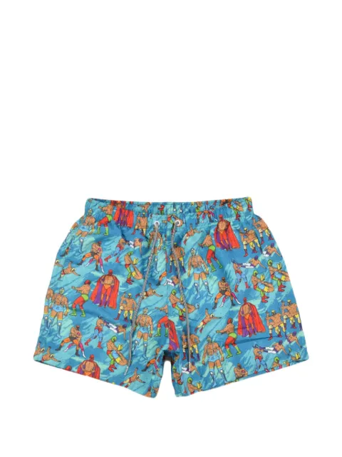 Boardies wrestlers-print swim shorts Blue BS523M