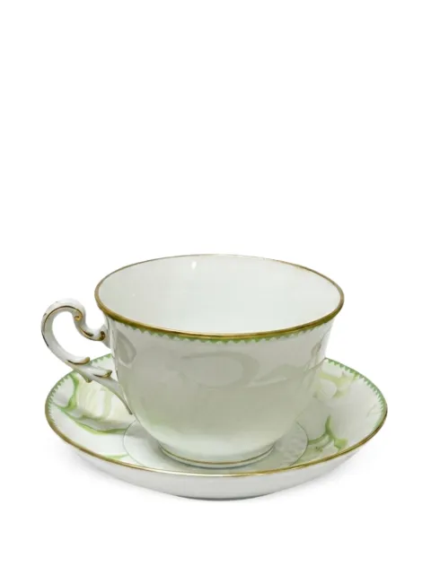 GINORI 1735 floral-print teacup and saucer White 61454