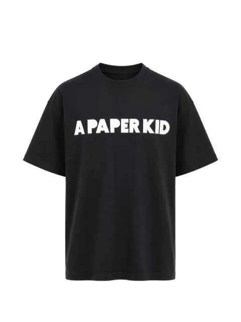 A Paper Kid logo-print crew-neck T-shirt Black F5PKUATH216