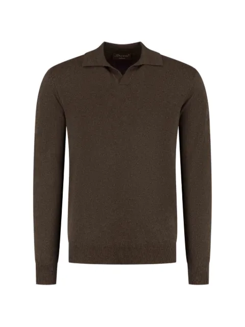Doriani Cashmere long-sleeve polo shirt Brown 126172S1020904