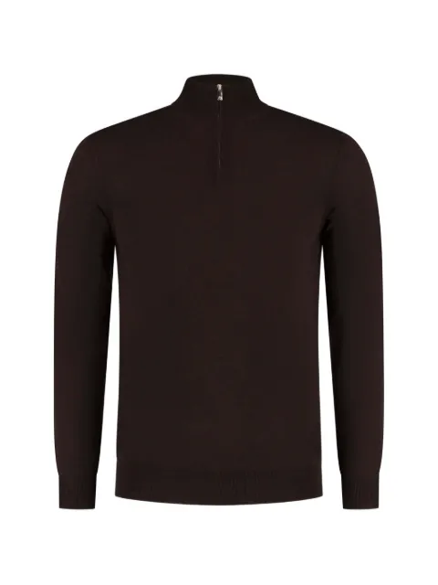 Marco Pescarolo quarter-zip knitted sweater Brown M454M0106