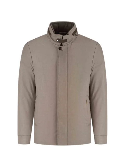 Moorer high-neck button-fastening coat Brown MOUGI101288TEPA184U0203