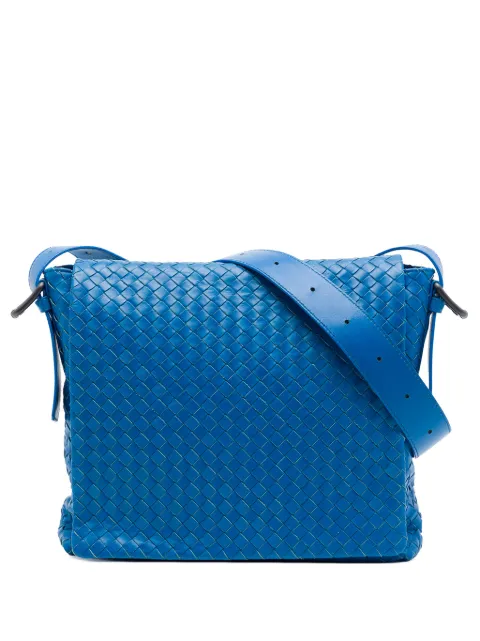 Bottega Veneta Pre-Owned 2012-2026 Nappa Intrecciato Flap crossbody bag Blue L94Z0B1O4SDASEZD