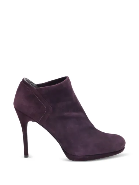 Stuart Weitzman high-heeled suede ankle boots Purple NAPPUGBSH231463W