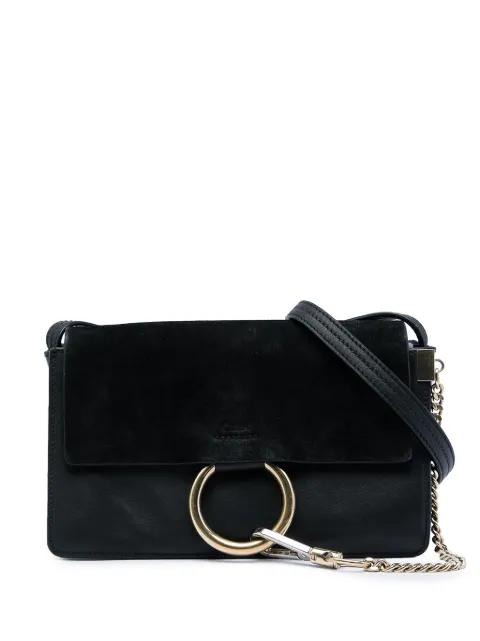 Chloé Pre-Owned 2015 Small Suede and Calfskin Faye crossbody bag Black K3PJUFXJPIAW9I1M