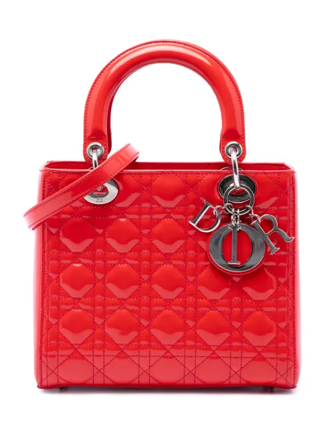 Christian Dior Pre-Owned 2012 Medium Patent Cannage Lady Dior satchel Red JKZVXWM0HBF0QZMJ